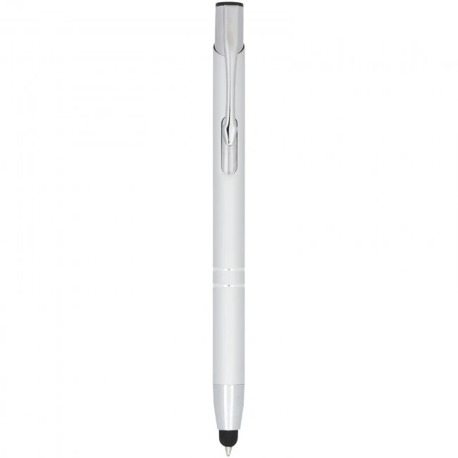 Moneta Anodized Aluminium Click Stylus Ballpoint Pen (blue ink)