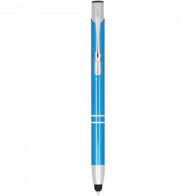 Moneta Anodized Aluminium Click Stylus Ballpoint Pen (blue ink)