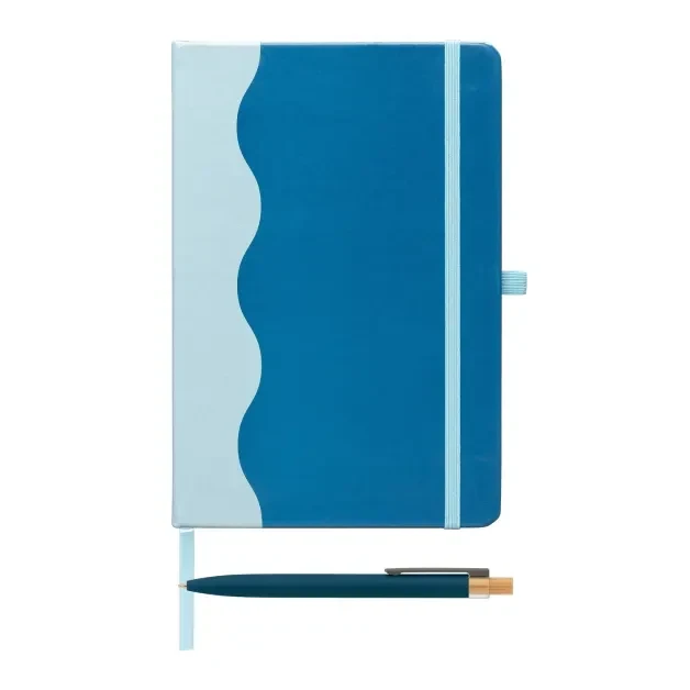 Grete Recycled Wave Pattern Journal Pen Set - A5