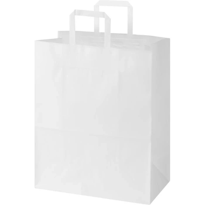 Kraft 80-90 g/m2 paper bag with flat handles - 32 x 17 x 39 cm