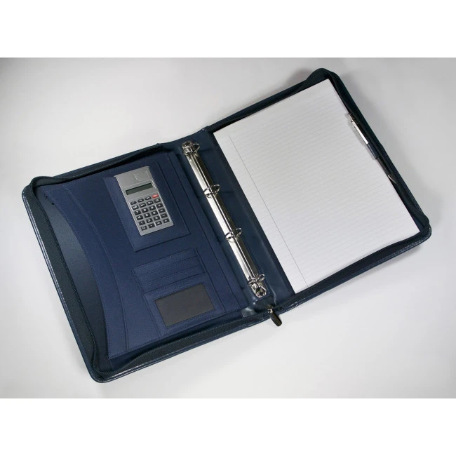 Warick A4 Zipped Ring Binder Folder in Navy
