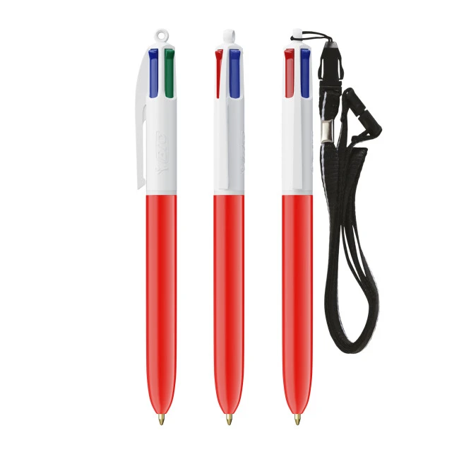 BIC 4 Colours Ballpen + Lanyard Screen Printing