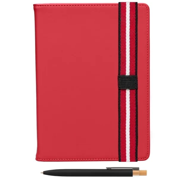 Newport Recycled Chevron Refillable Journal Pen Set - A5