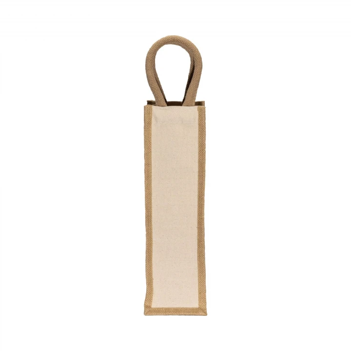 Sustainable Living Jute and Cotton Single Bottle Bag