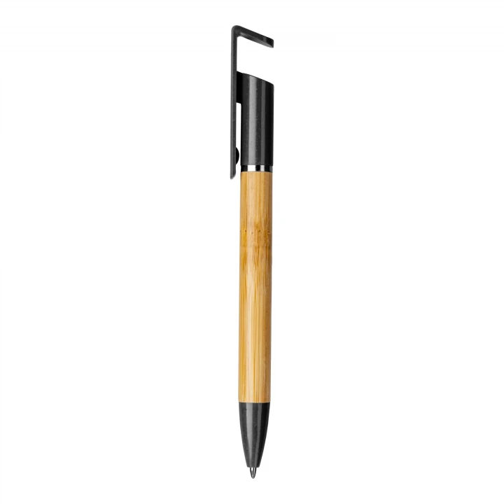 Sustainable Living Bamboo and Wheat Straw Pen With Phone Holder Design 