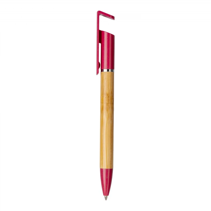 Sustainable Living Bamboo and Wheat Straw Pen With Phone Holder Design 