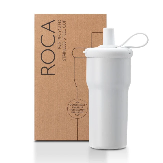 Roca Recycled Stainless Steel Insulated Cup With Integrated Straw 600ml