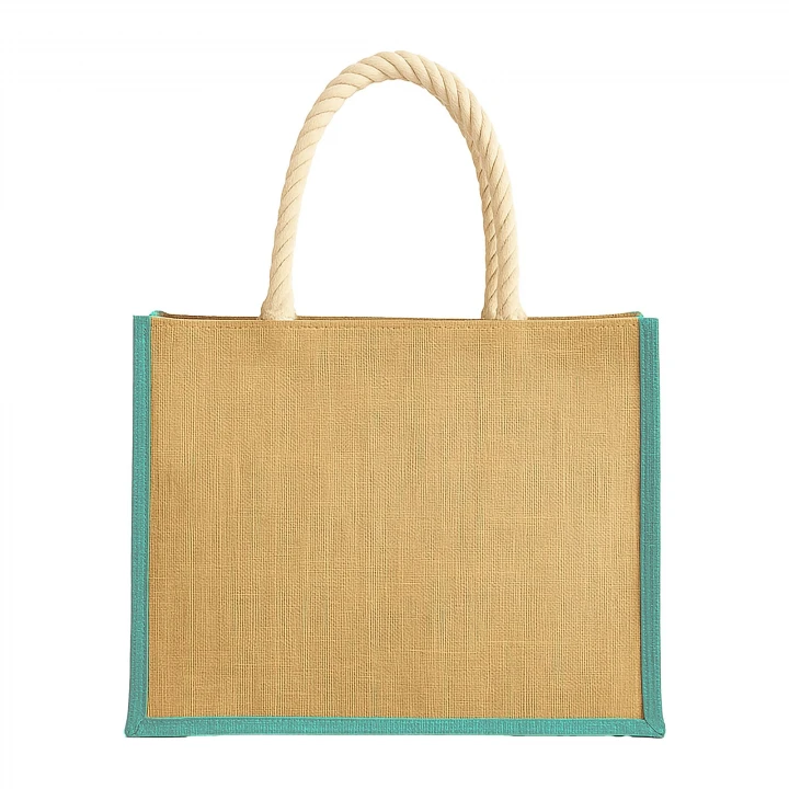 Sustainable Living Jute Bag Coloured With Deluxe Rope Handles