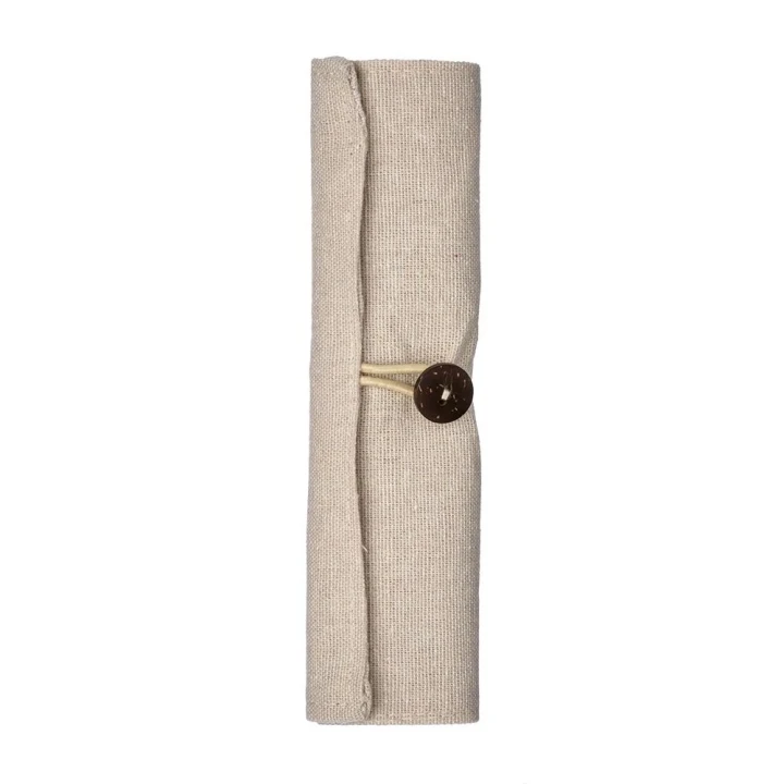 Sustainable Living Roll-up Cotton Stationery Set with Elastic Closure