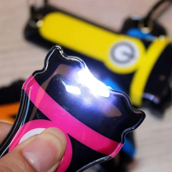 Led PVC flashlight with keychain