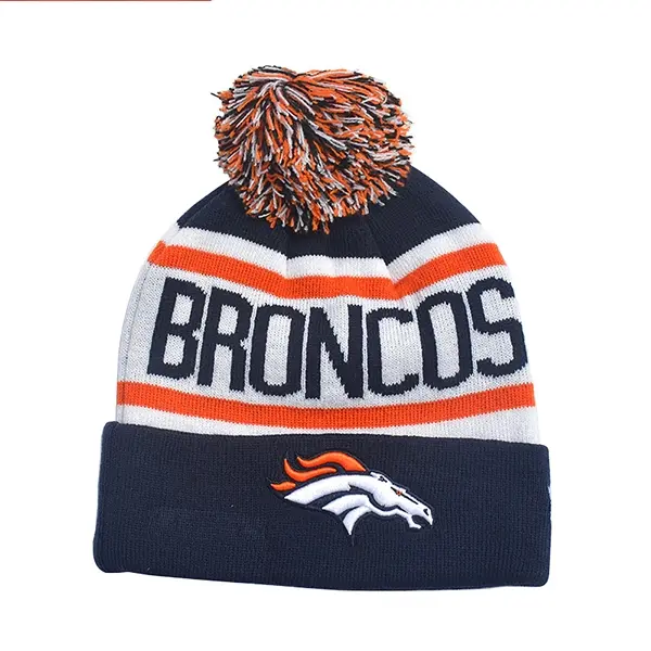 Knit Pom Beanie with Cuff