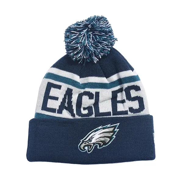 Knit Pom Beanie with Cuff