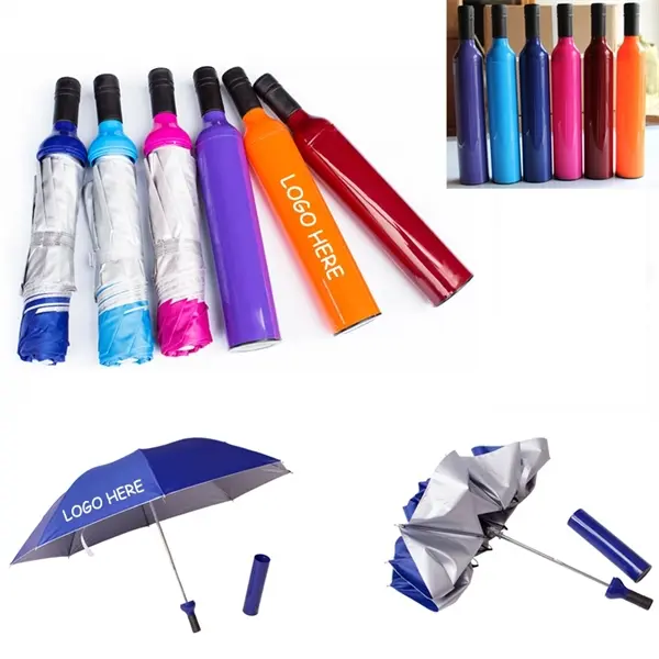 Custom folding wine bottle umbrella