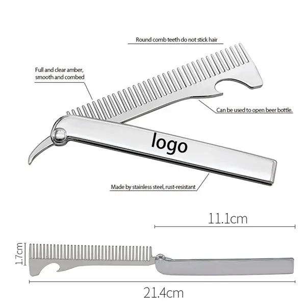 Folding Comb with Bottle Opener