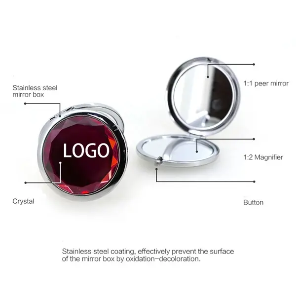 Round Cosmetic Folding Travel Compact Mirror