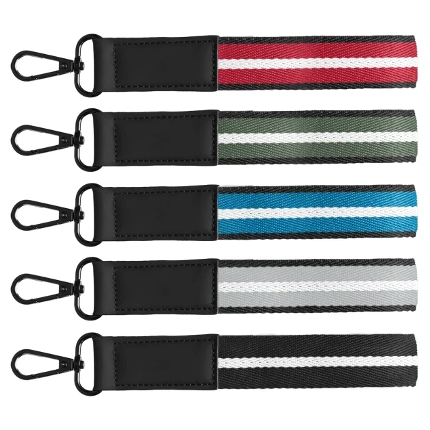 Newport rPET Woven Chevron Snap Trigger Keychain - 19 x 2.5 cm