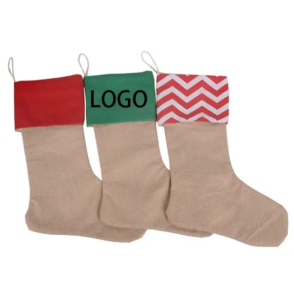 Mixed Linen And Hemp Christmas Stocking