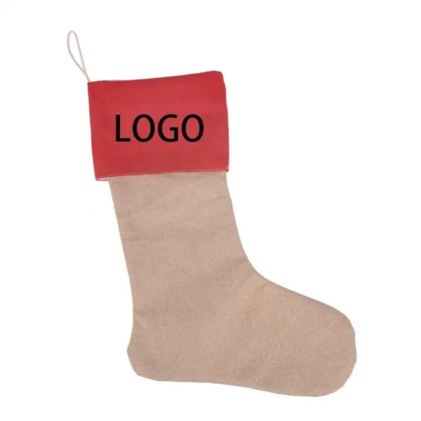Mixed Linen And Hemp Christmas Stocking