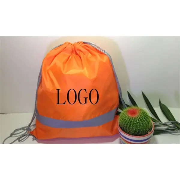 Insulated Drawstring Cooler Bag-with reflective stripe