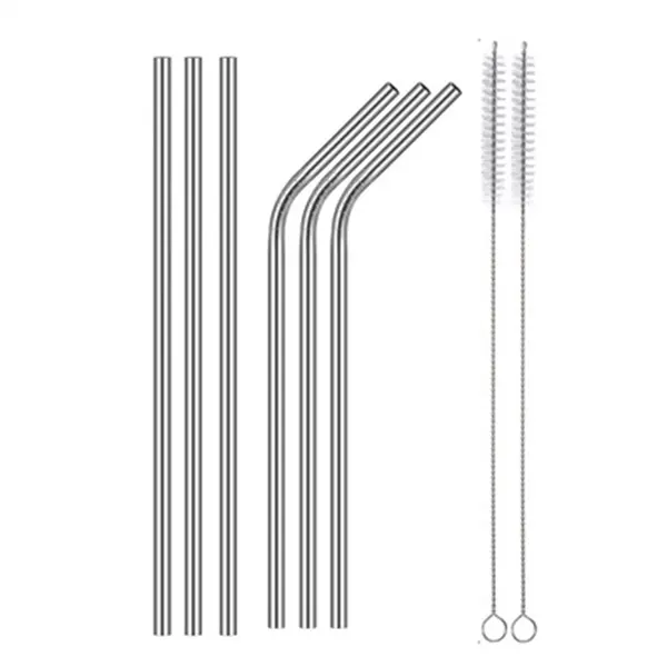 Stainless Steel Straw/Brush Kit with Bone Package