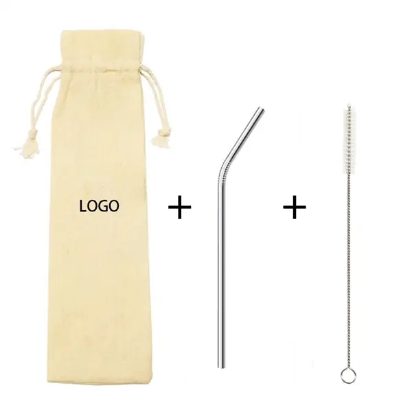 8.5" Steel Straw/Brush Jute Bag
