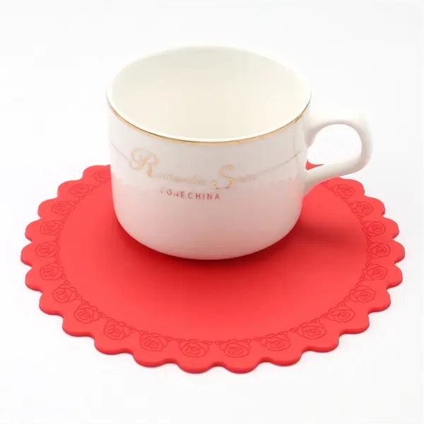 Decorative Border Silicone Cup Mat Heat Insulation Coaster