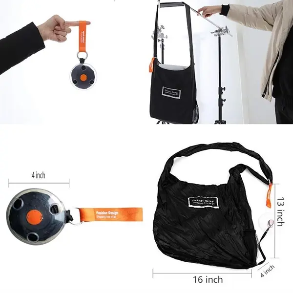 Round folding portable shopping bag