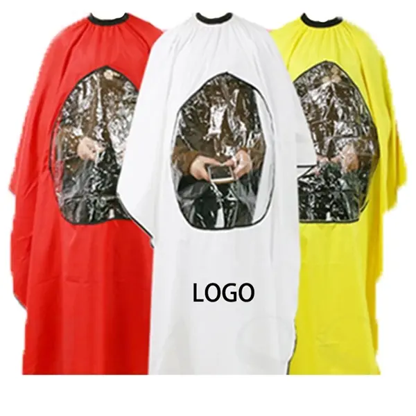 Barber Cape Salon Haircut Apron with Transparent Window