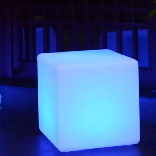 Custom LED Light-Up Cube Stool with Logo