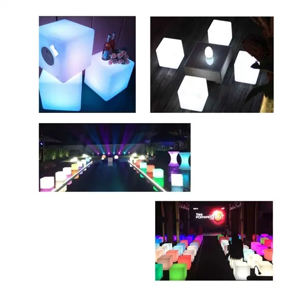Custom LED Light-Up Cube Stool with Logo