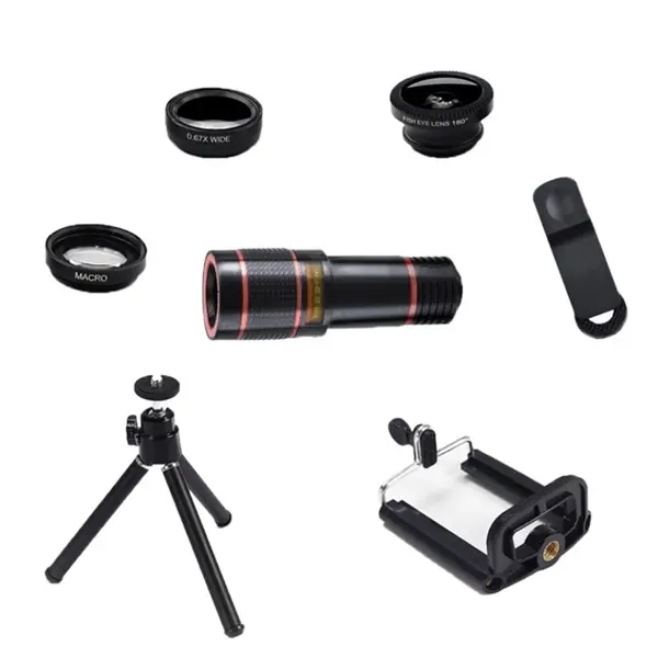 7 in 1 Universal Cell Phone Macro Lens 12X Telescope
