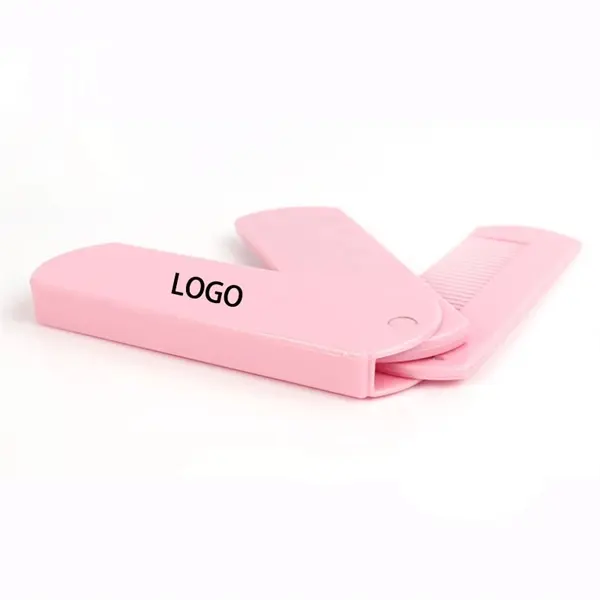 2 in 1 Portable Foldable Travel Mirror Comb Hairbrush