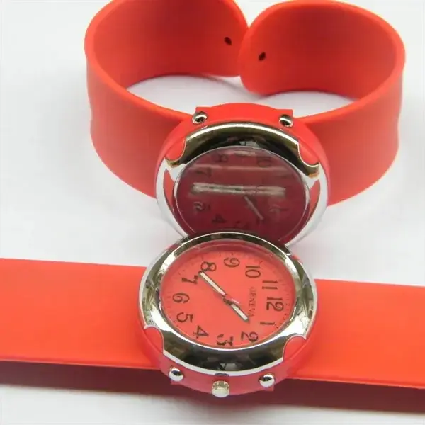 Custom Silicone Slap Watch W/ Printing On Dial