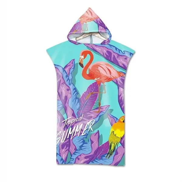 Flamingo Beach Towel Hooded Cloak Cape