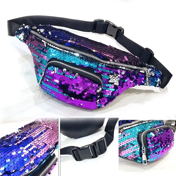 Sequins Pockets Bling Waist bag