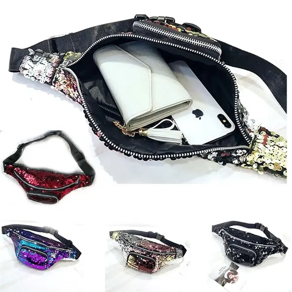 Sequins Pockets Bling Waist bag