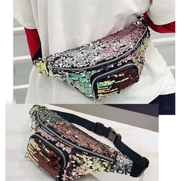 Sequins Pockets Bling Waist bag