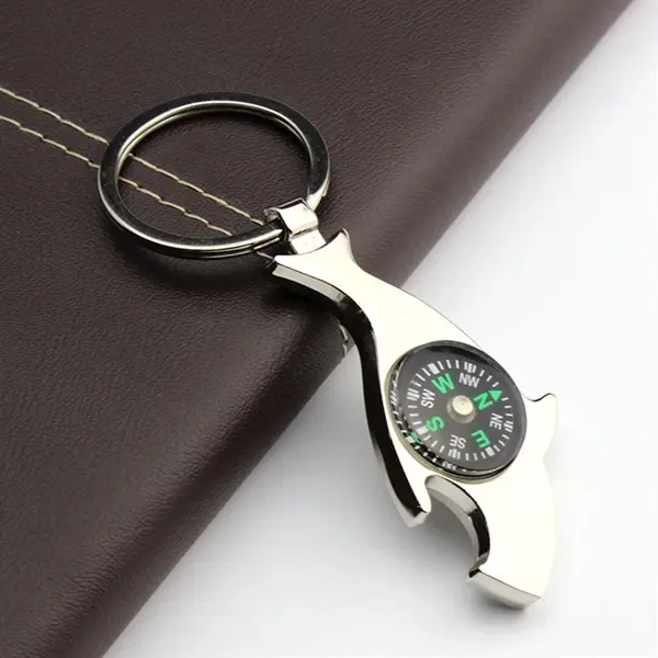 3 in 1 Portable Shark Compass Keychain Bottle Opener