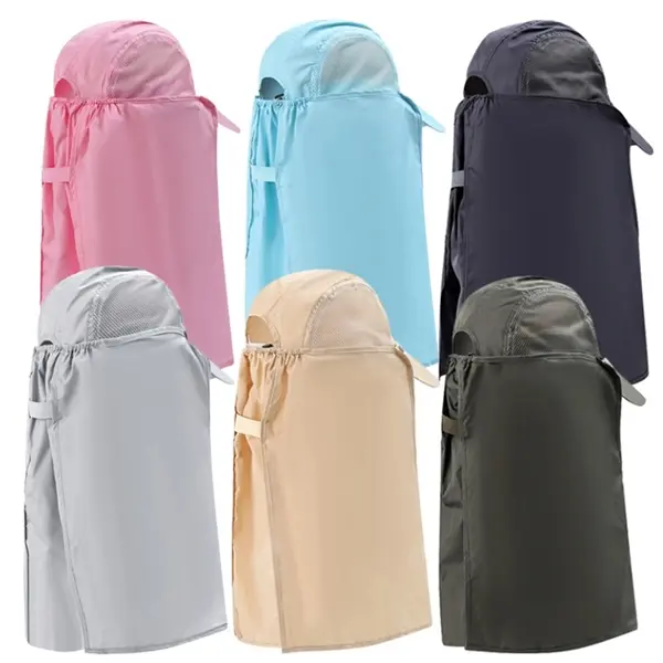 Baseball Peaked Cap Hat With Neck Breathable Sunshade