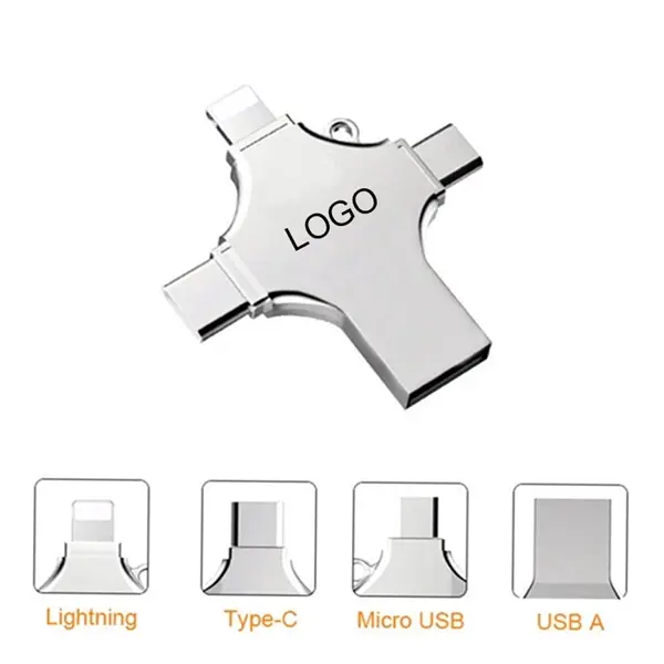 8GB 4 in 1 OTG Cellphone USB Flash Drive for All Devices