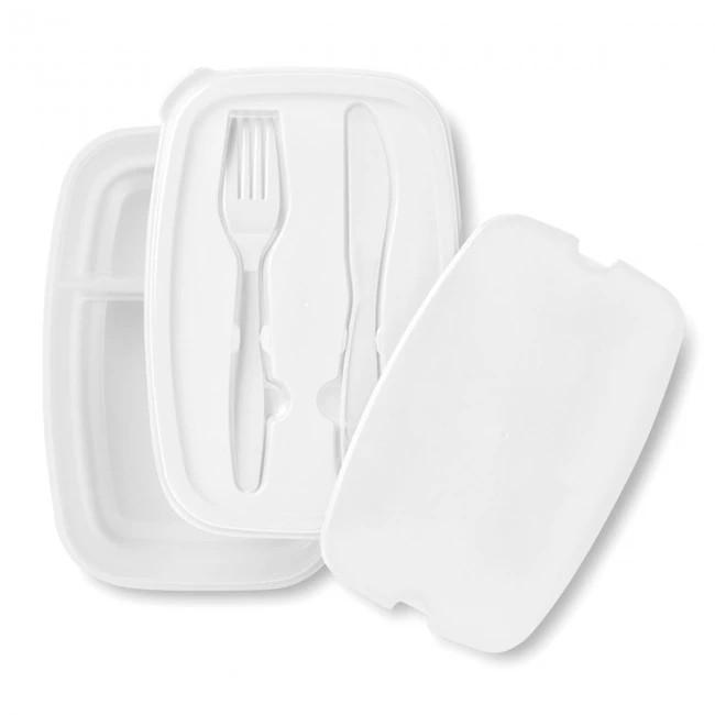 Lunch box with cutlery set