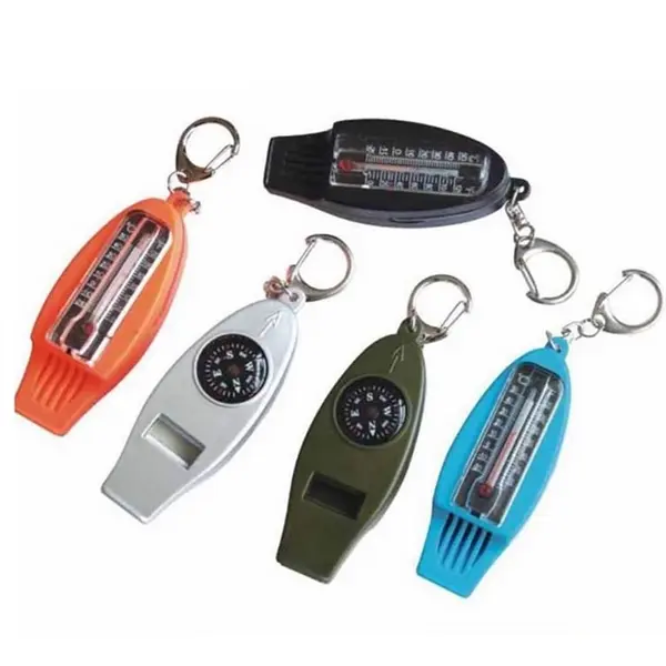 Multi Functional Compass Whistle With Thermometer Magnifer