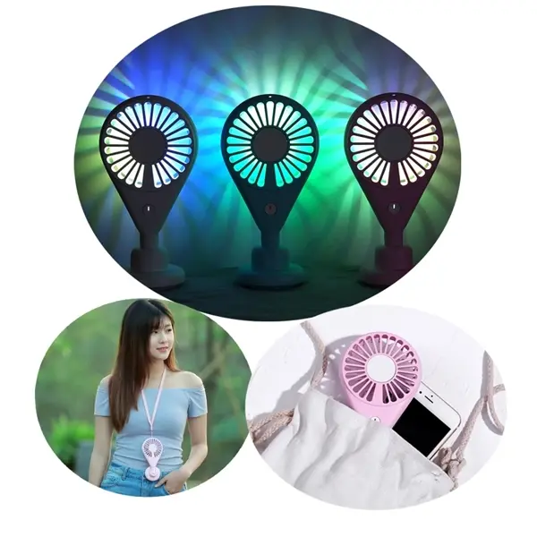 Mini Adjustable Charging USB Fan With Ambient Light