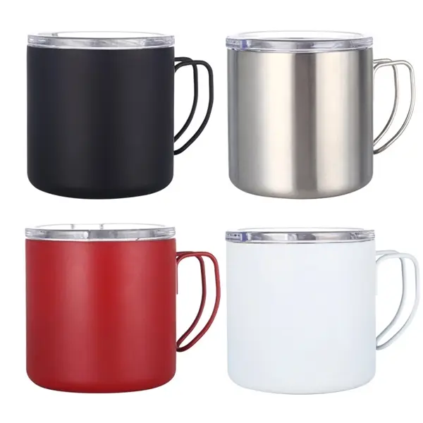 12oz Double Stainless Steel Car Cup With Handle