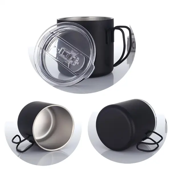 12oz Double Stainless Steel Car Cup With Handle