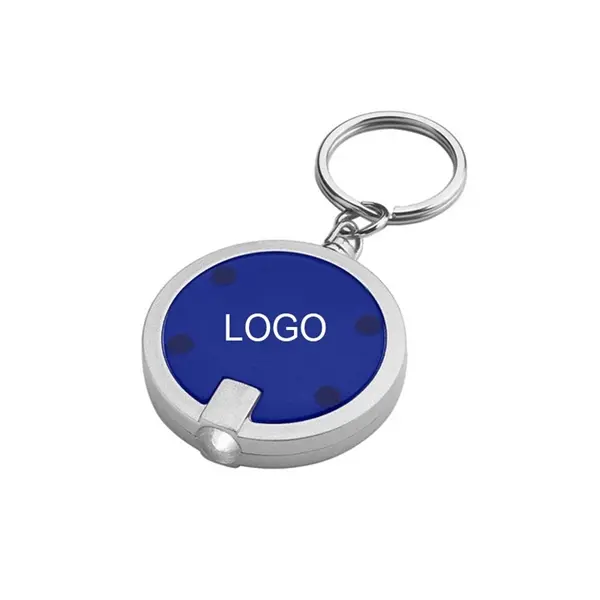 Custom Round Shape LED Flashlight Keychain