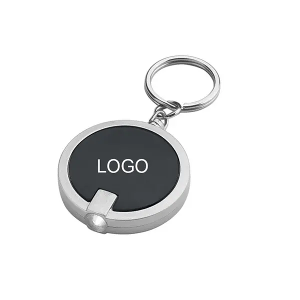 Round Shape LED Flashlight Keychain