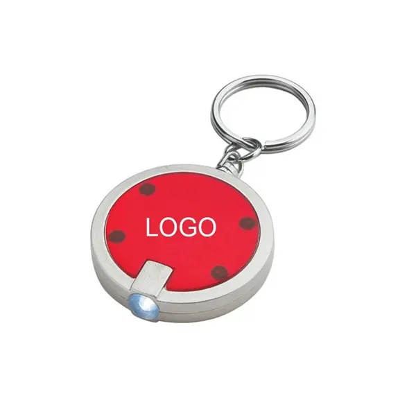 Promotional Round Shape LED Flashlight Keychain