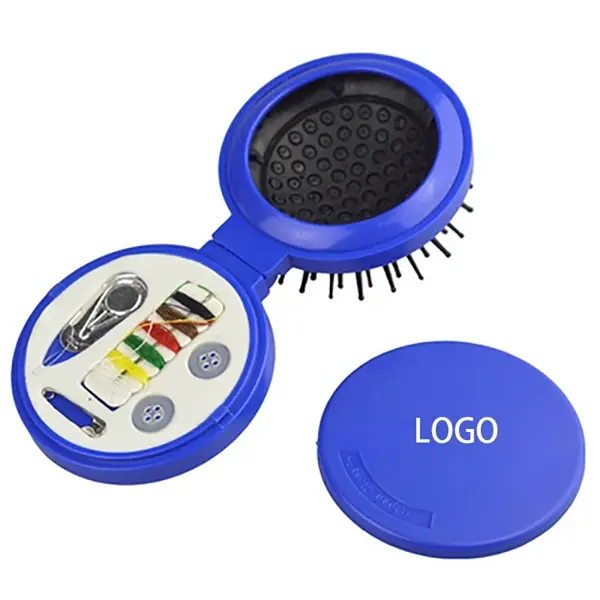 3 in 1 Plastic Sewing Kit/ Mirror/ Hair Brush