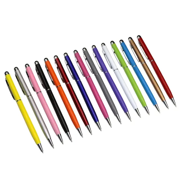 Slim Metal Twist Action Stylus Ballpoint Pen